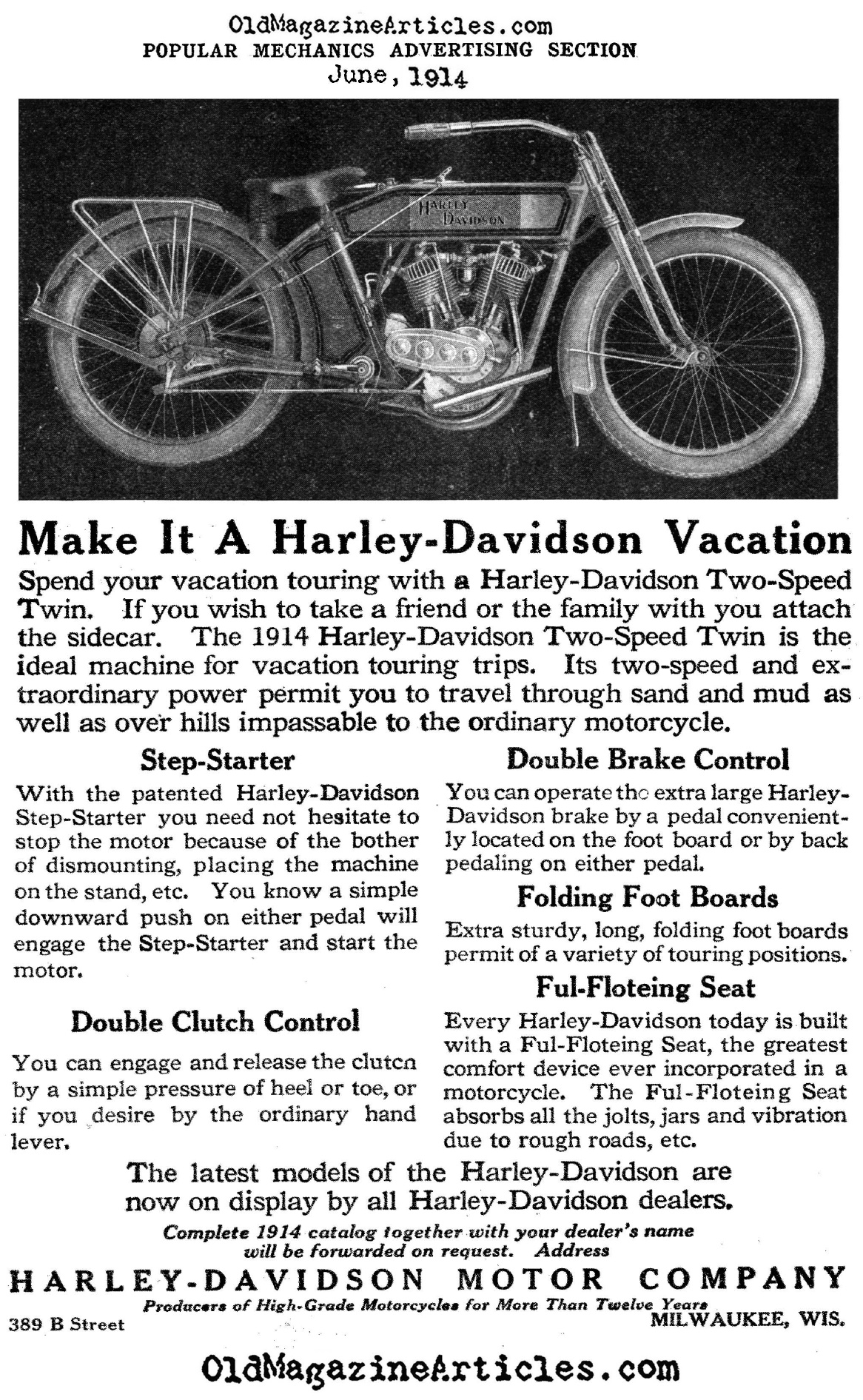 A New Kind of Motorcycle (Magazine Advertisement, 1914)